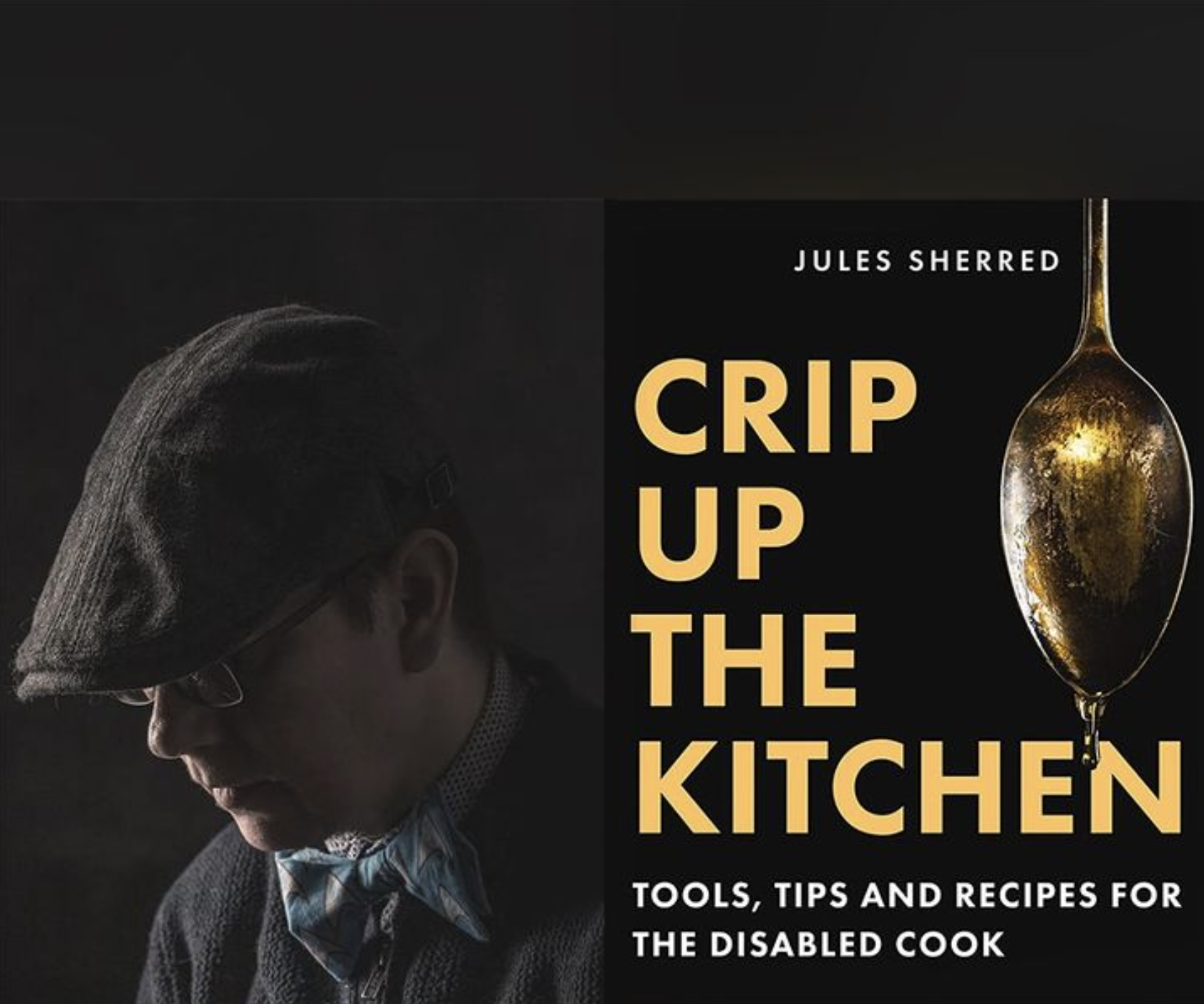 Book Cover for Jules Sherred's Crip Up the Kitchen cookbook.